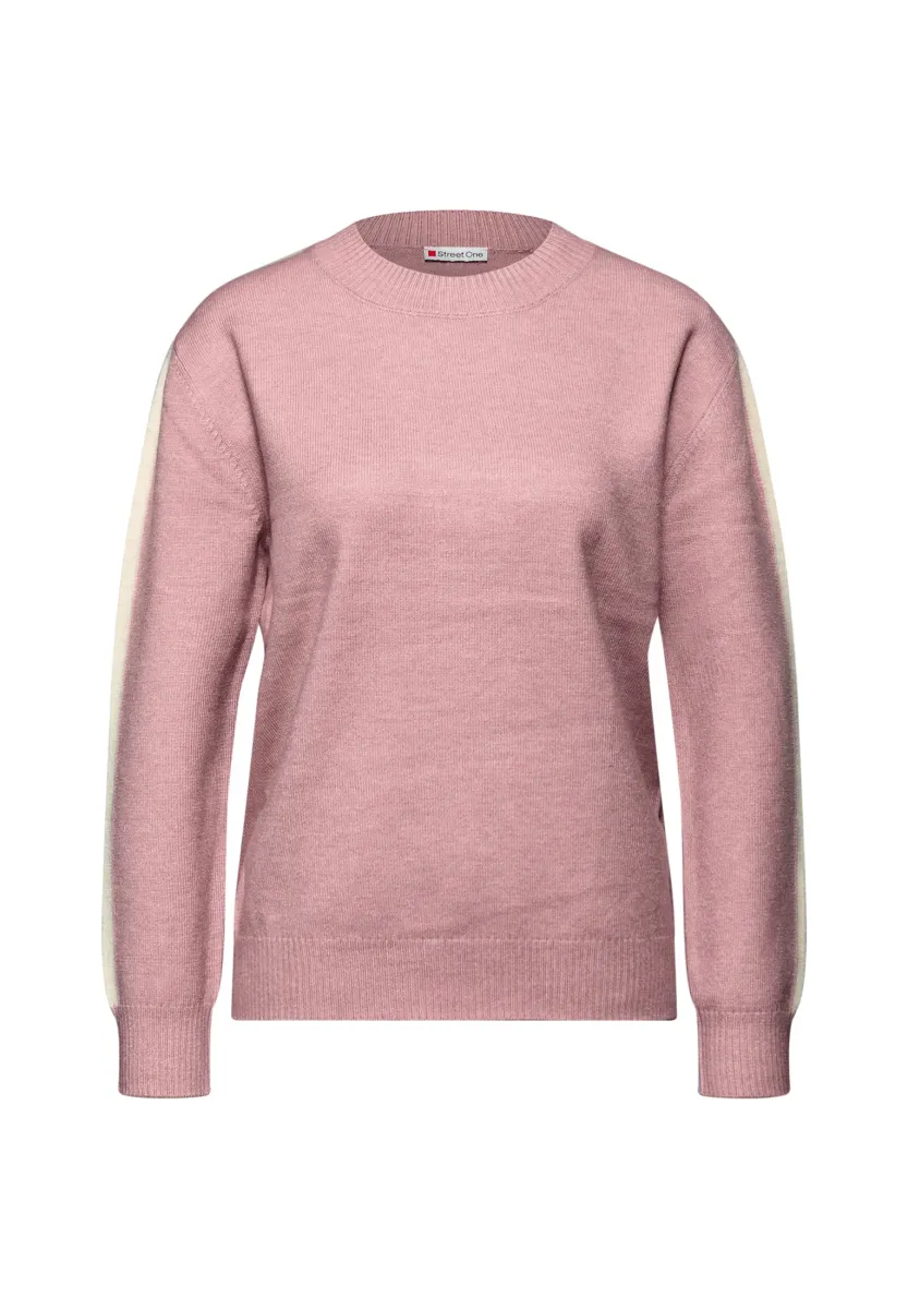 MIT GALLONSTREIFEN - Strickpullover - rosa