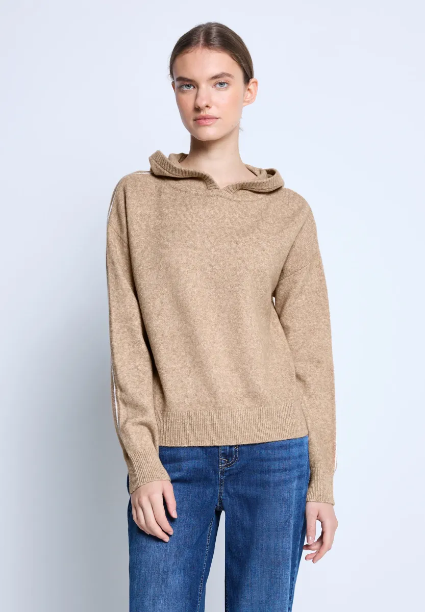 MIT KAPUZE - Kapuzenpullover - beige