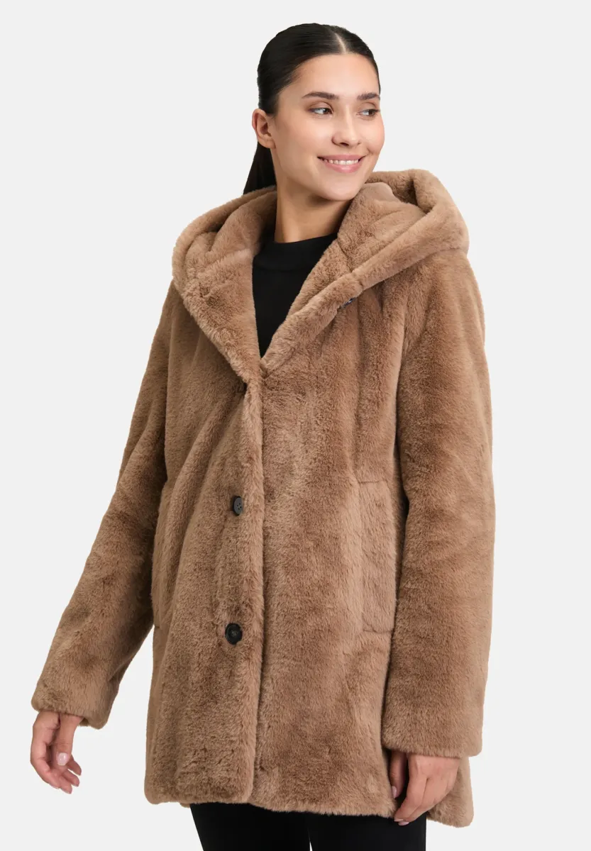 MIT KAPUZE - Wintermantel - classic bronze