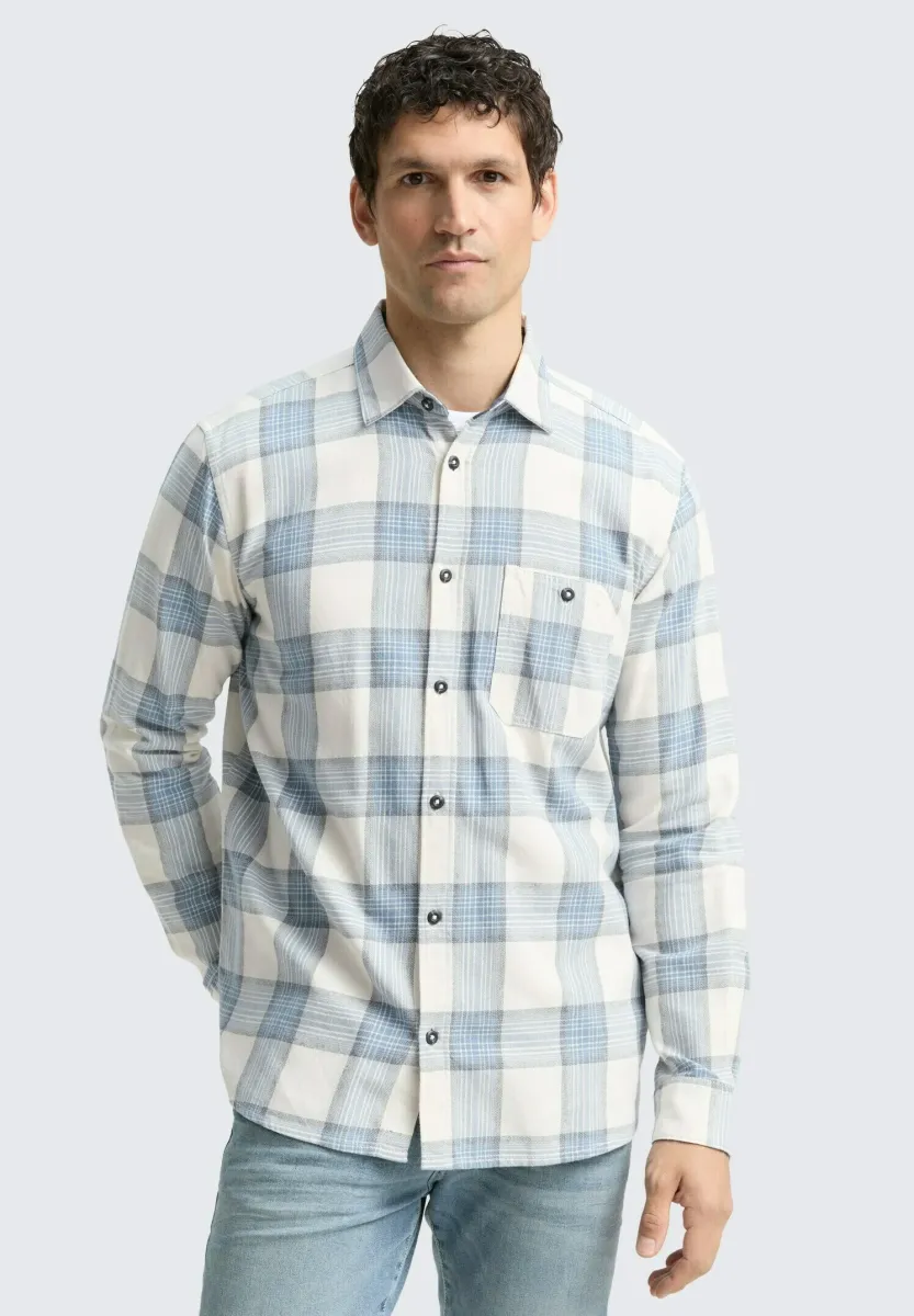 MIT KAROMUSTER - Hemd - white light blue check
