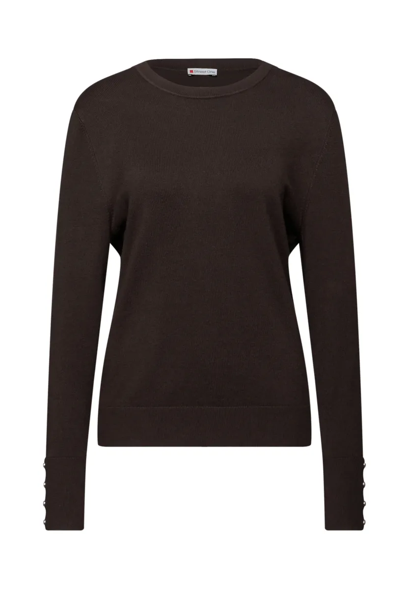 MIT KNOPFDETAIL - Strickpullover - braun