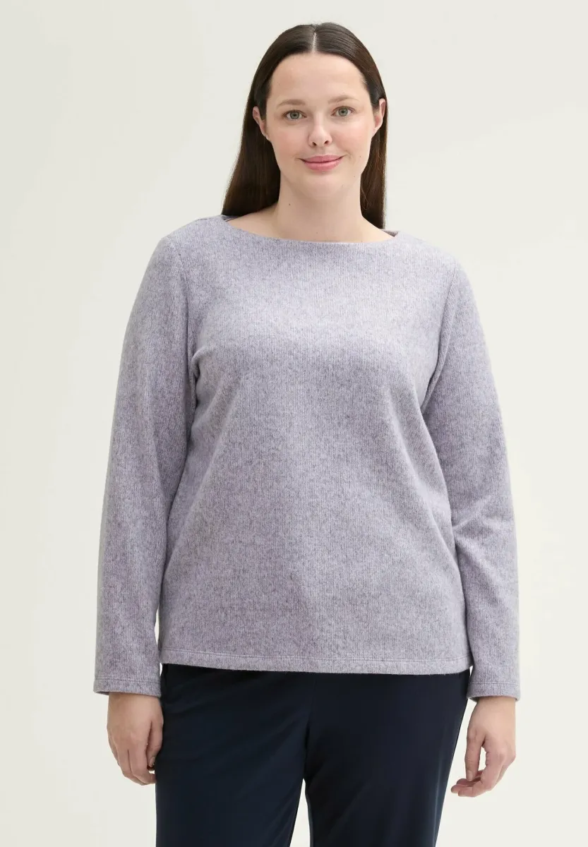 MIT KNOPFDETAILS - Strickpullover - soft lavender melange