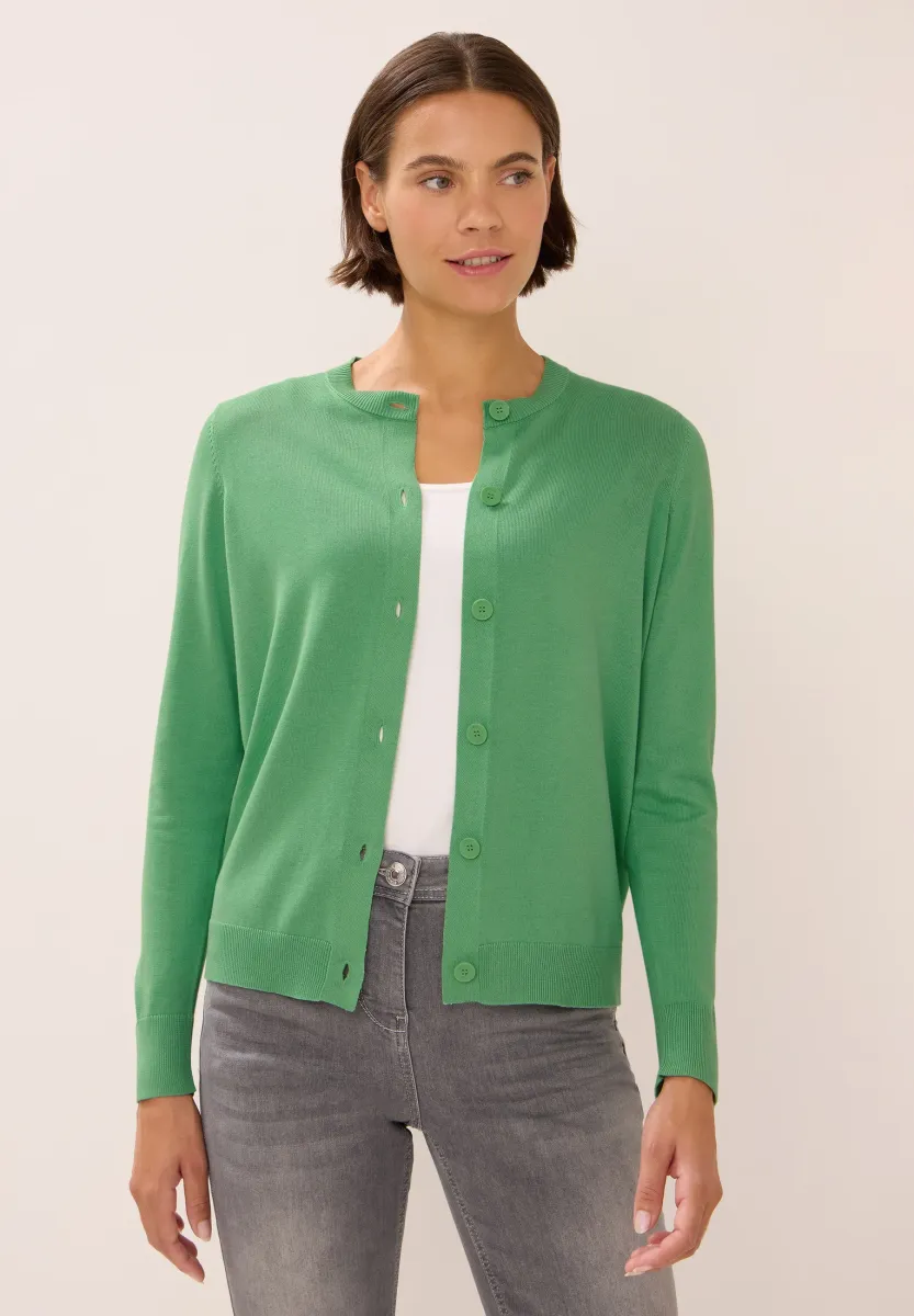 MIT KNOPFLEISTE - Strickjacke - grün