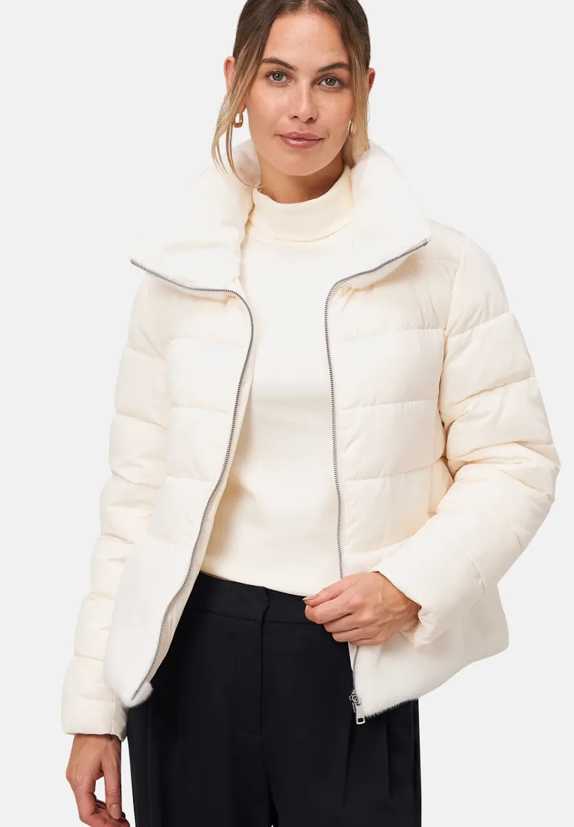 MIT KUNSTFELLKRAGEN - Winterjacke - eggnog