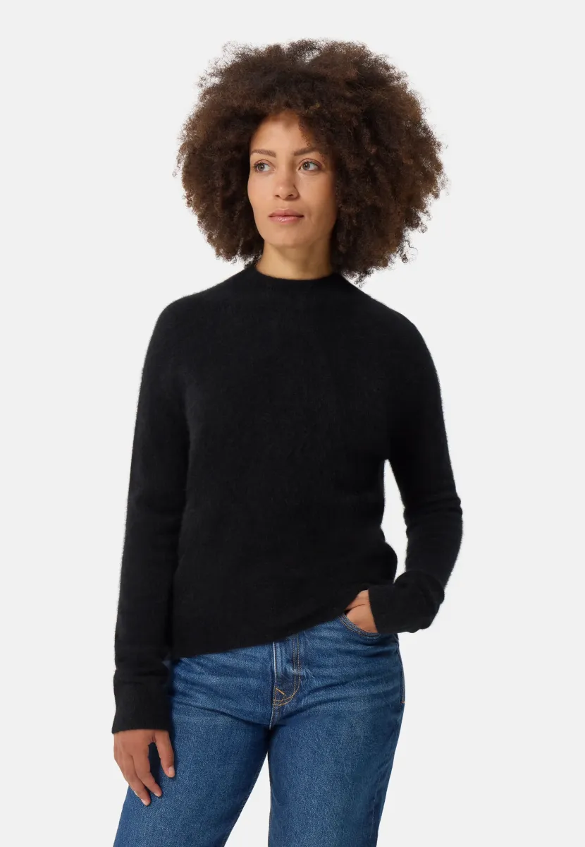 MIT KURZEM STEHKRAGEN - Strickpullover - schwarz