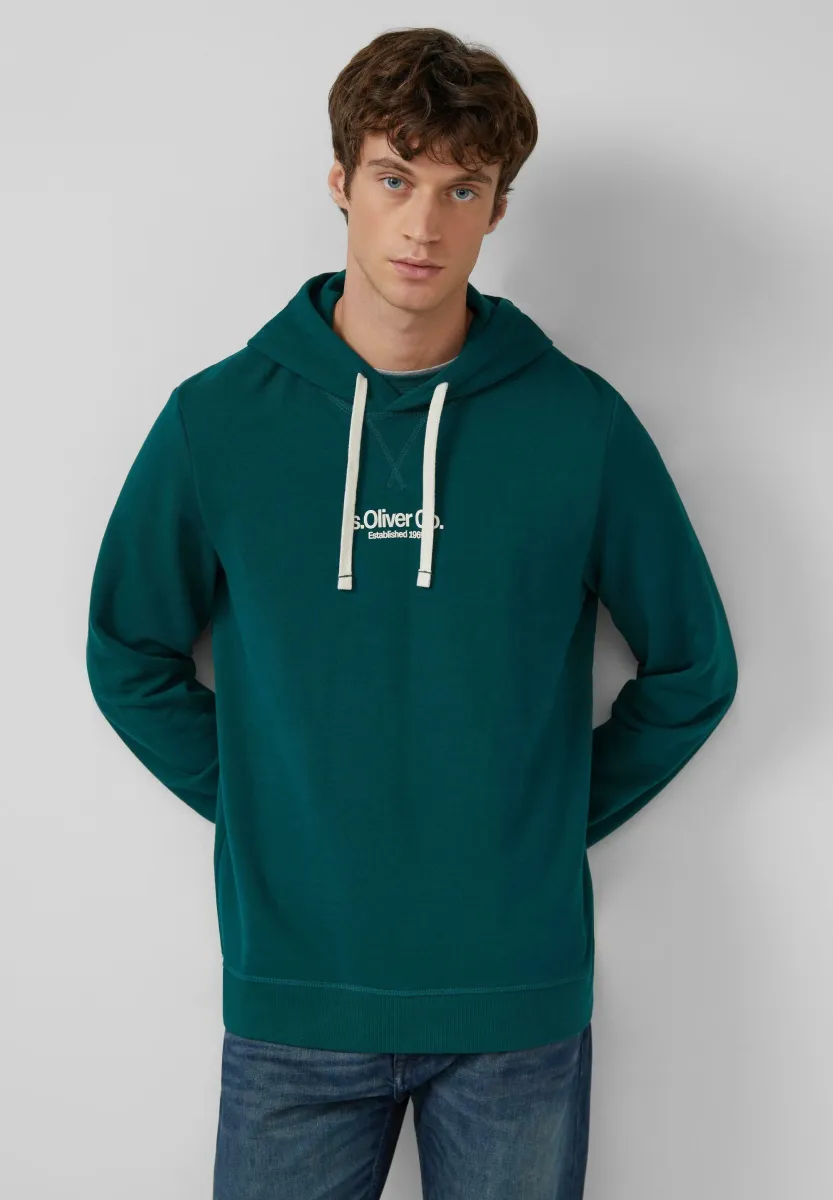 MIT LABEL PRINT - Kapuzenpullover - tannengrün