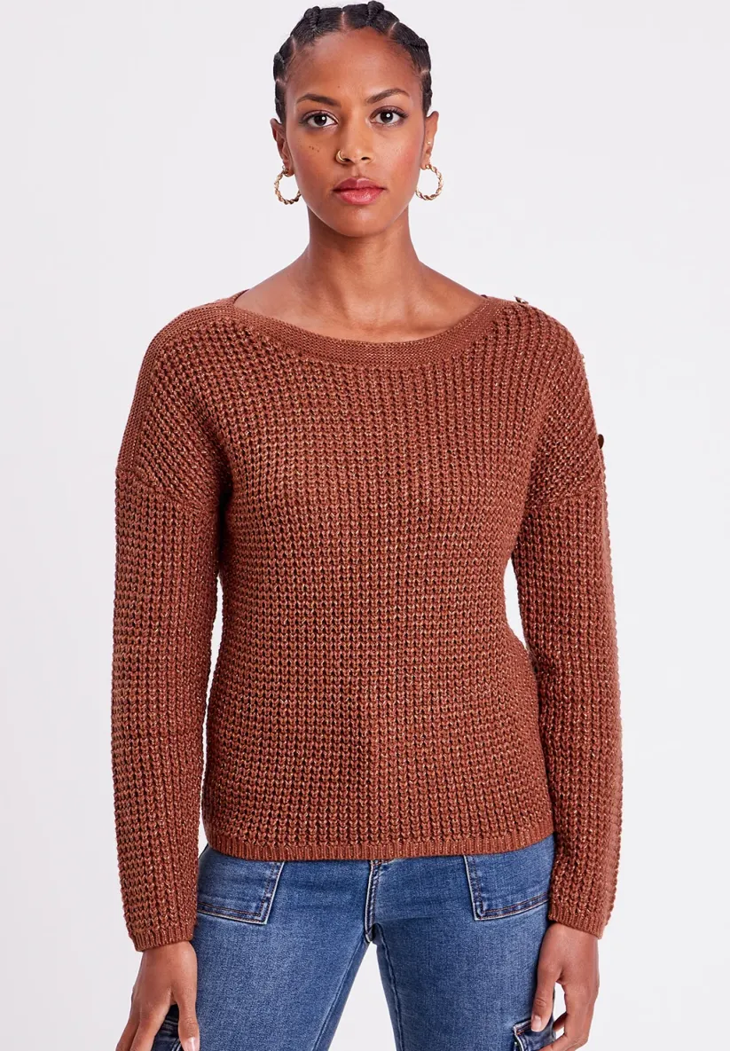 MIT LANGEN ÄRMELN - Strickpullover - marron