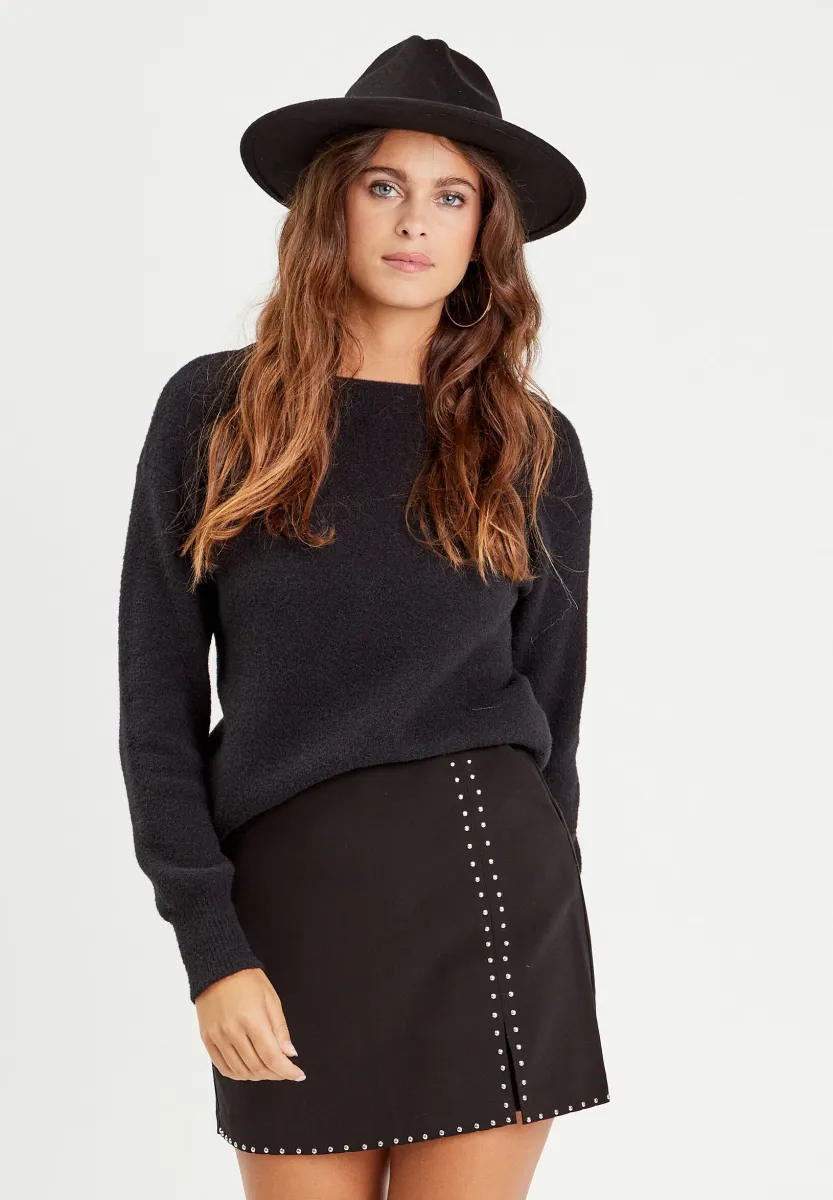 MIT LANGEN ÄRMELN - Strickpullover - noir