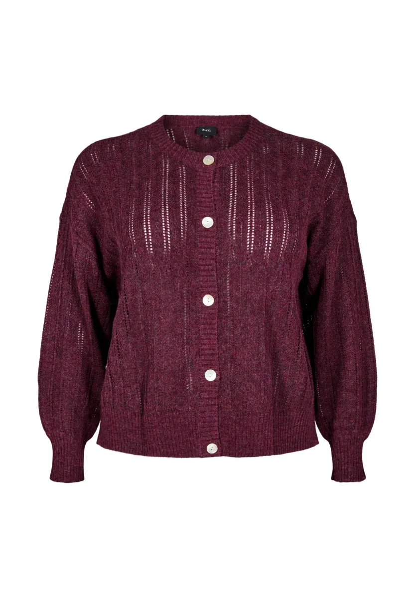 MIT LOCHMUSTER - Strickjacke - fig mel.