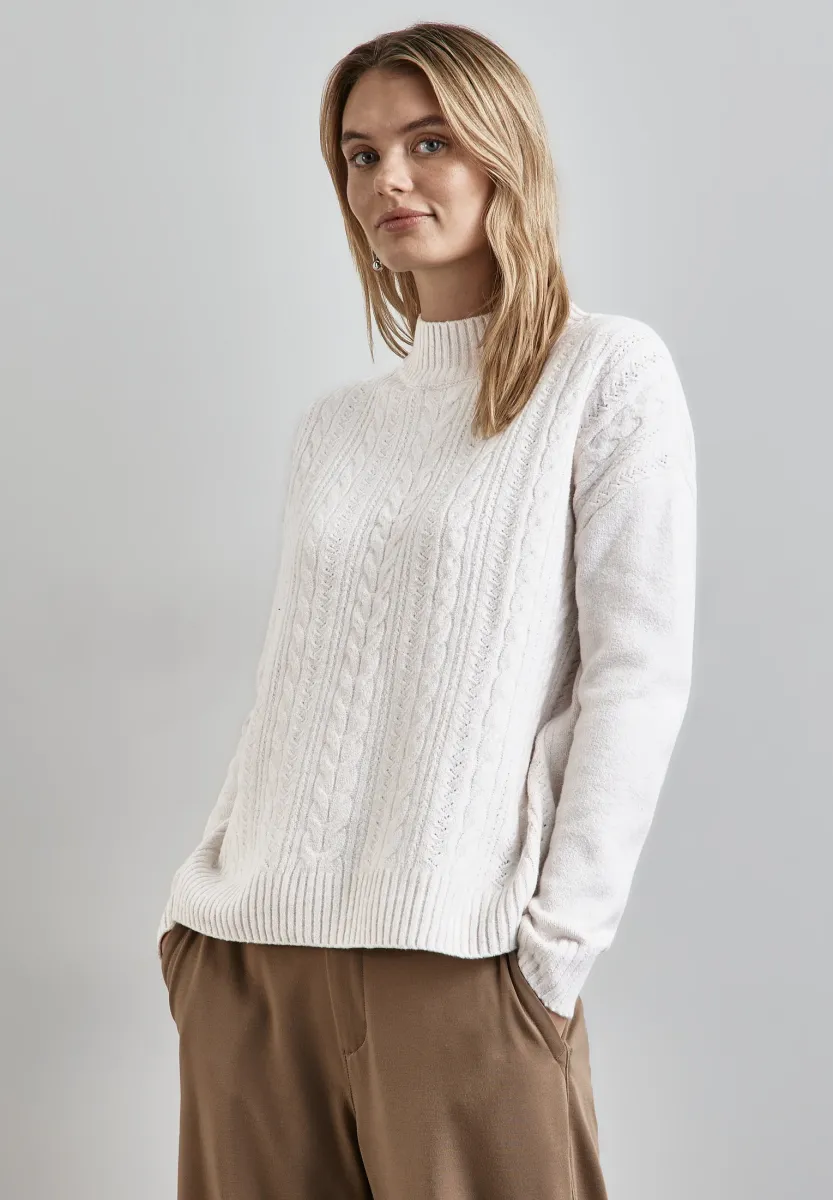 MIT MUSTER - Strickpullover - weiß