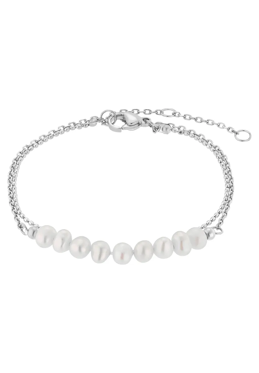 MIT PERLE TONY POLIERT - Armband - silberfarben poliert