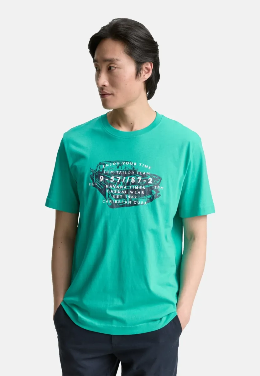 MIT PRINT - T-Shirt print - grün