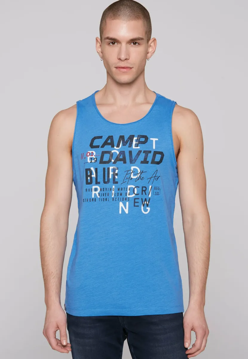 MIT PRINT UND RUBBER - Top - pacific blue