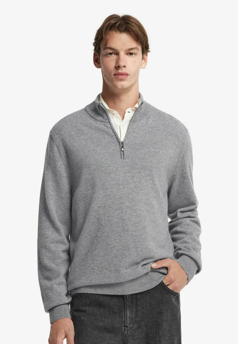 MIT REISSVERSCHLUSSEINSATZ AUS ULTRASOFT - Strickpullover - grey