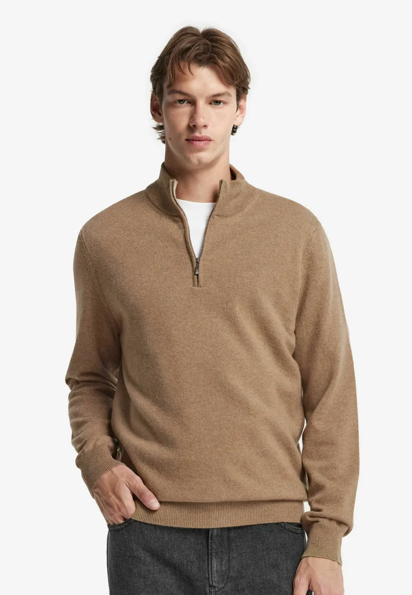 MIT REISSVERSCHLUSSEINSATZ AUS ULTRASOFT - Strickpullover - natürlich wheat blend