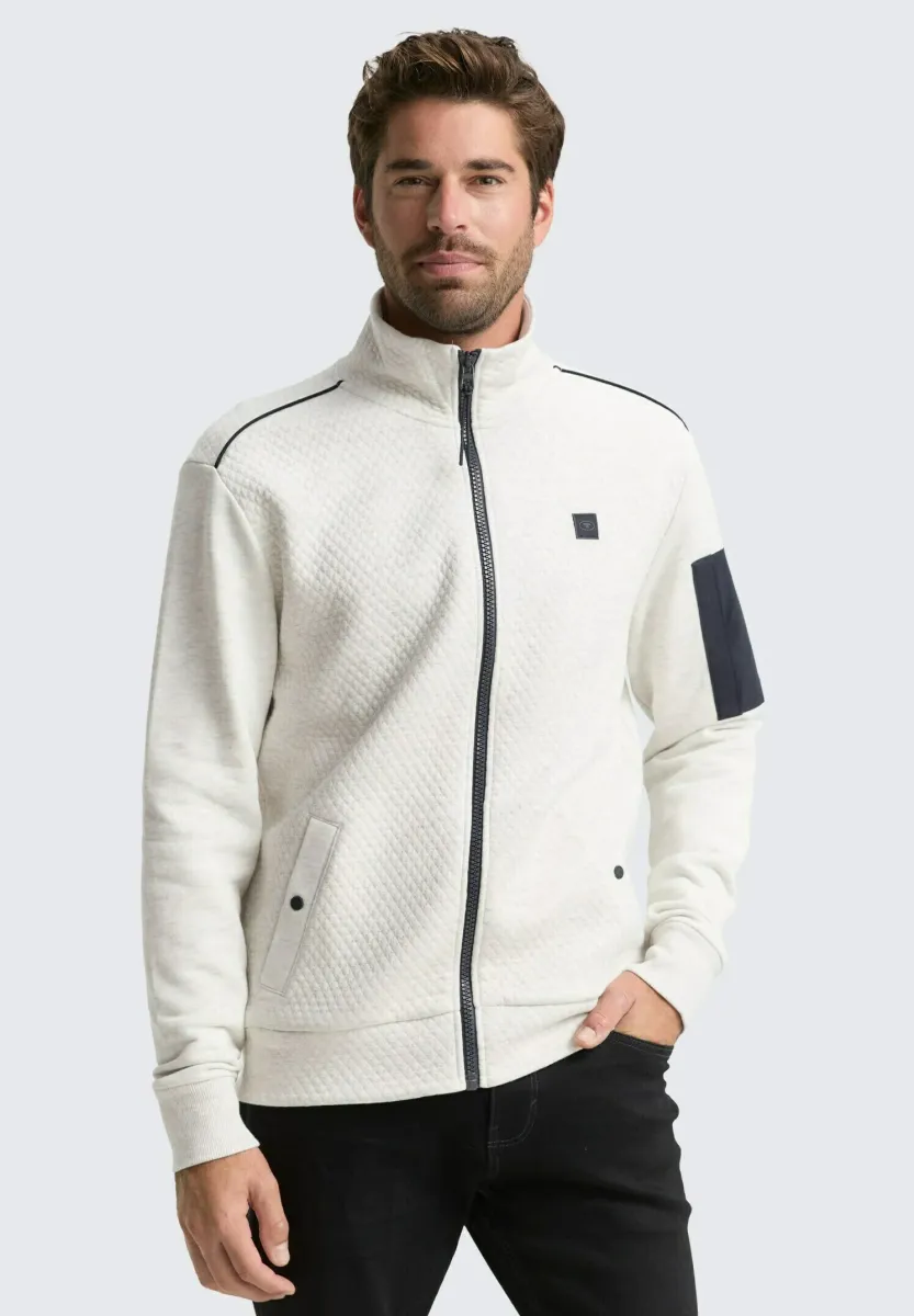 MIT ÄRMELTASCHE - Sweatjacke - soft buttercream melange