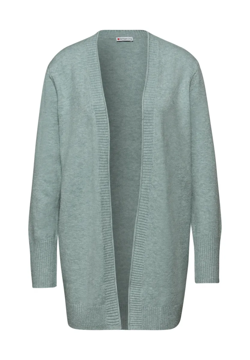 MIT ROLLKANTE  - Strickjacke - blau