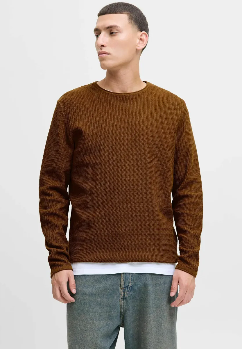 MIT RUNDHALS - Strickpullover - monks robe