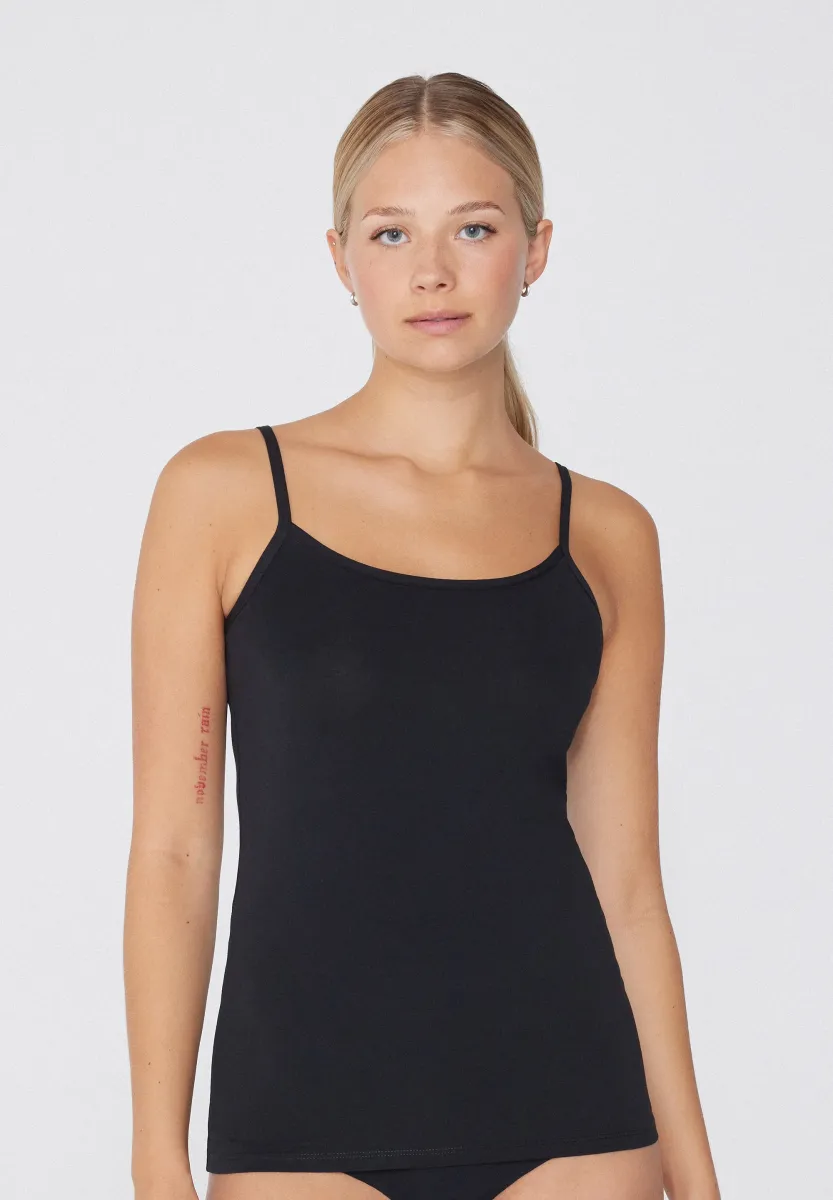 MIT RUNDHALSAUSSCHNITT AUS STRETCH - Unterhemd/-shirt - nero