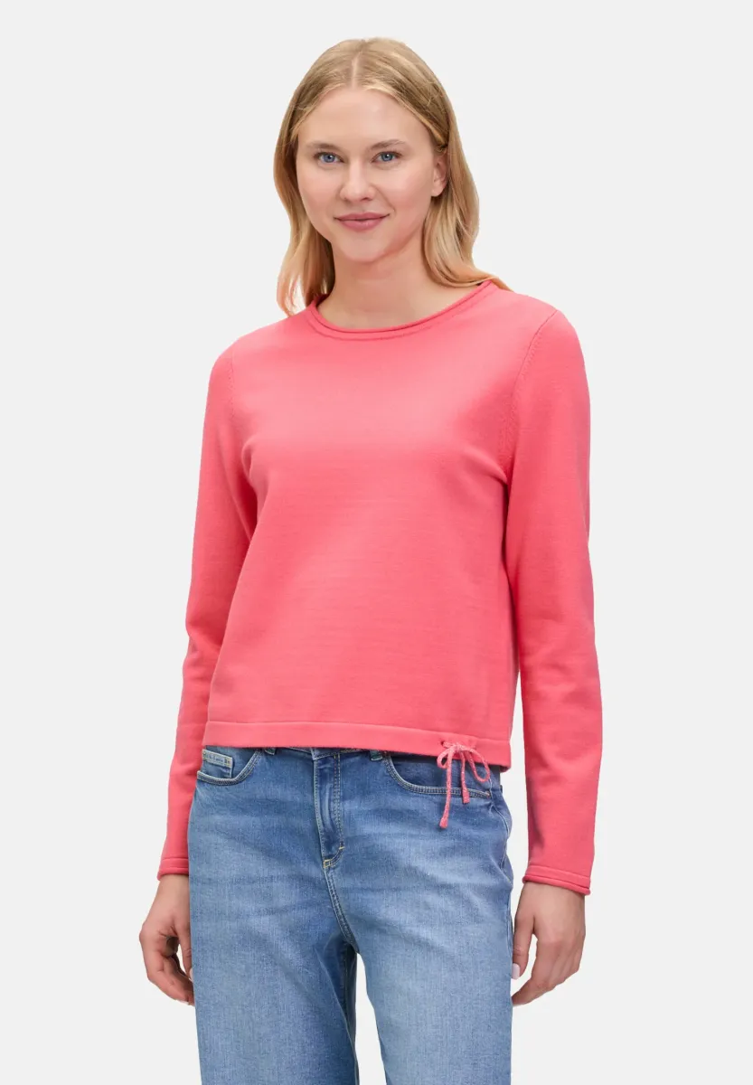 MIT RUNDHALSAUSSCHNITT - Strickpullover - calypso coral