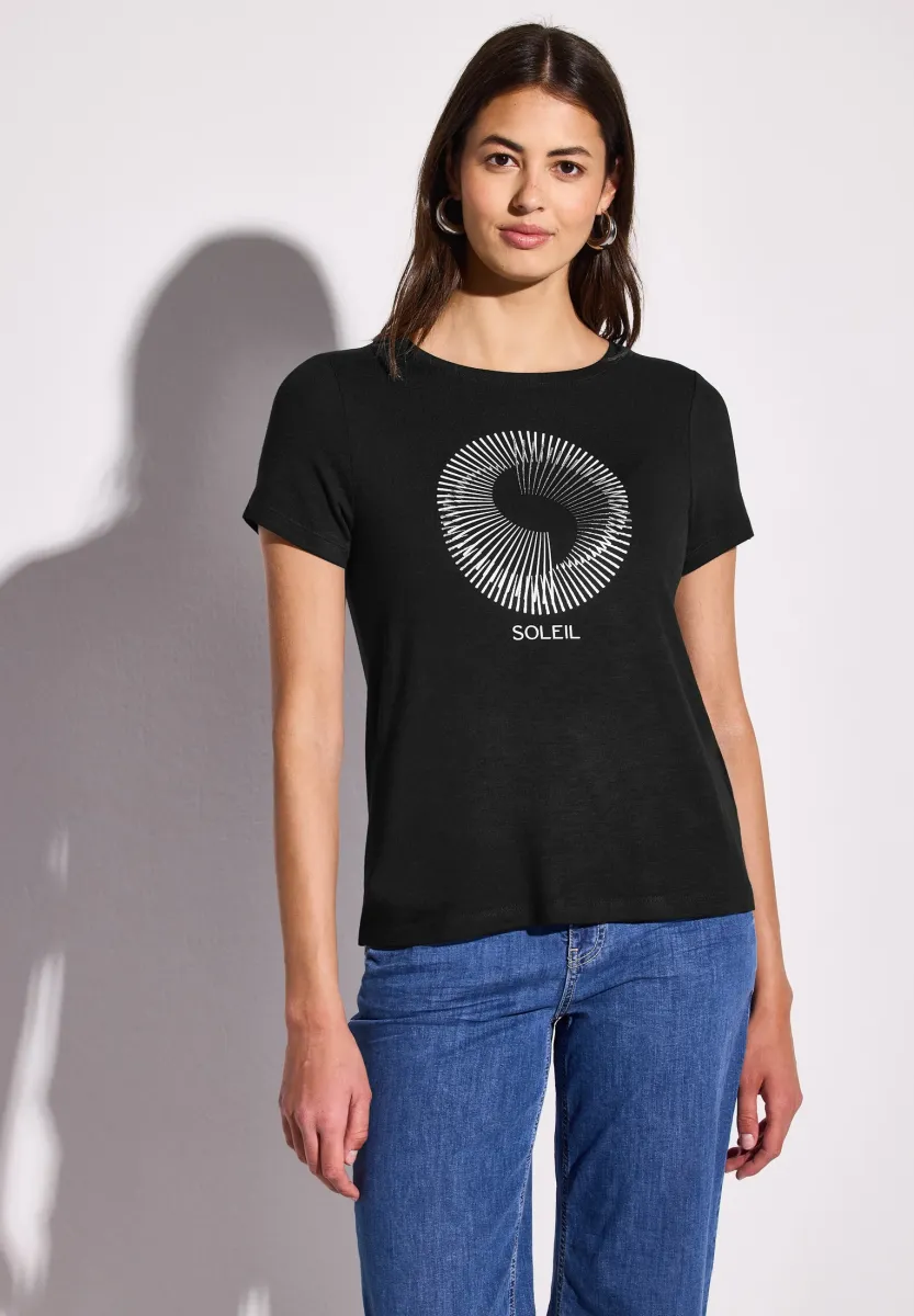 MIT SCHMUCKSTEINEN - T-Shirt print - schwarz