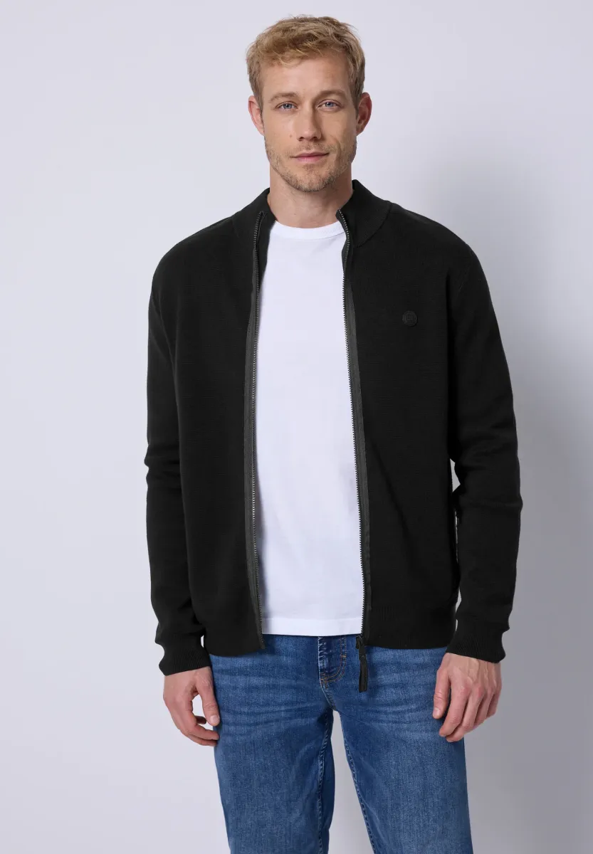 MIT STEHKRAGEN - Strickjacke - schwarz