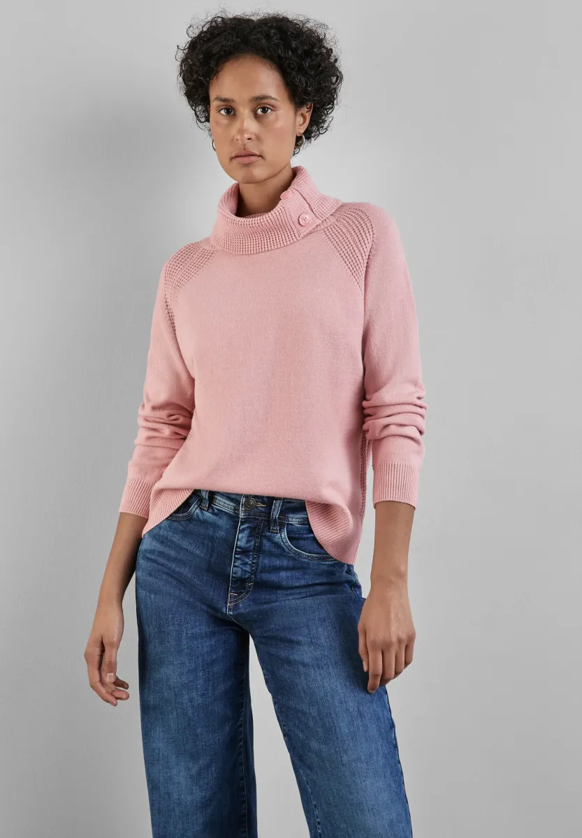 MIT STEHKRAGEN - Strickpullover - rosa
