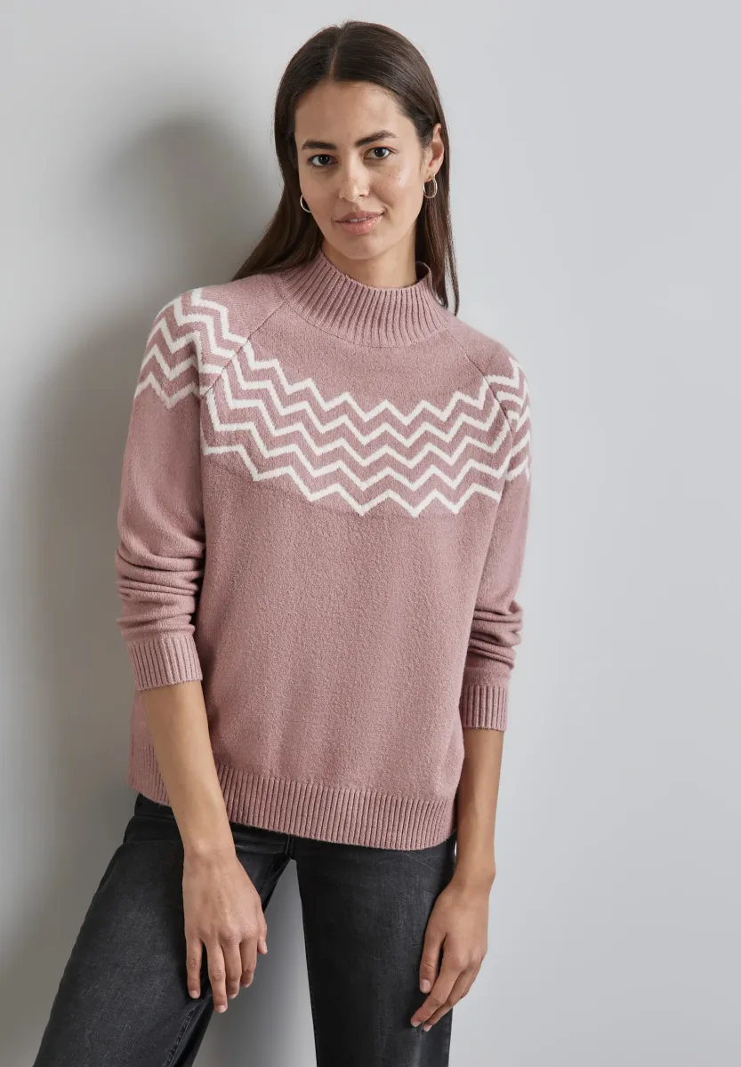 MIT STEHKRAGEN - Strickpullover - rosa