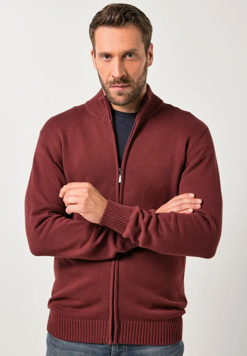 MIT STEHKRAGEN ZIPPER - Strickjacke - chestnut brown