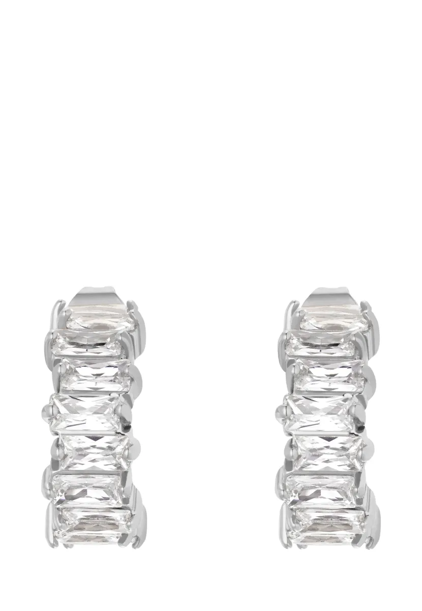 MIT STEIN CREOLE DARIAN - Ohrringe - silberfarben poliert