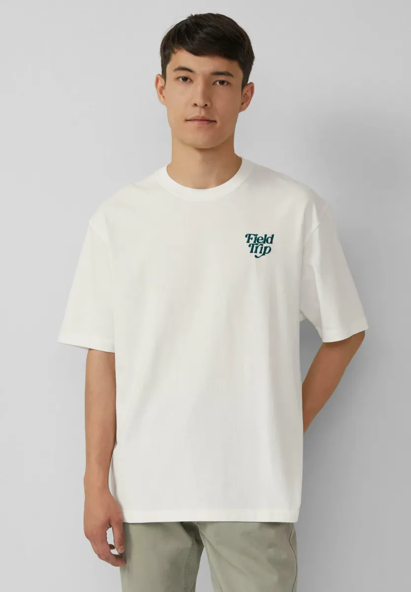 MIT STICKEREI - T-Shirt print - weiß