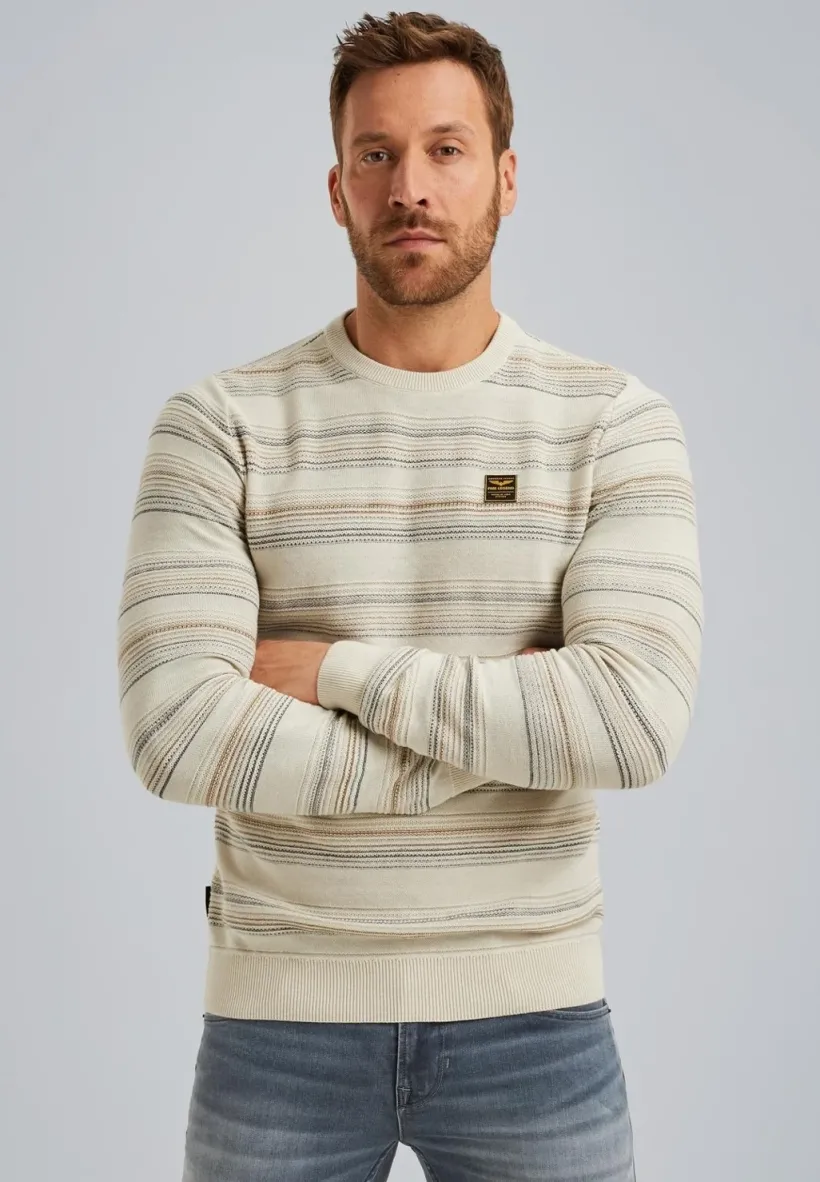MIT STREIFENMUSTER - Strickpullover - birch