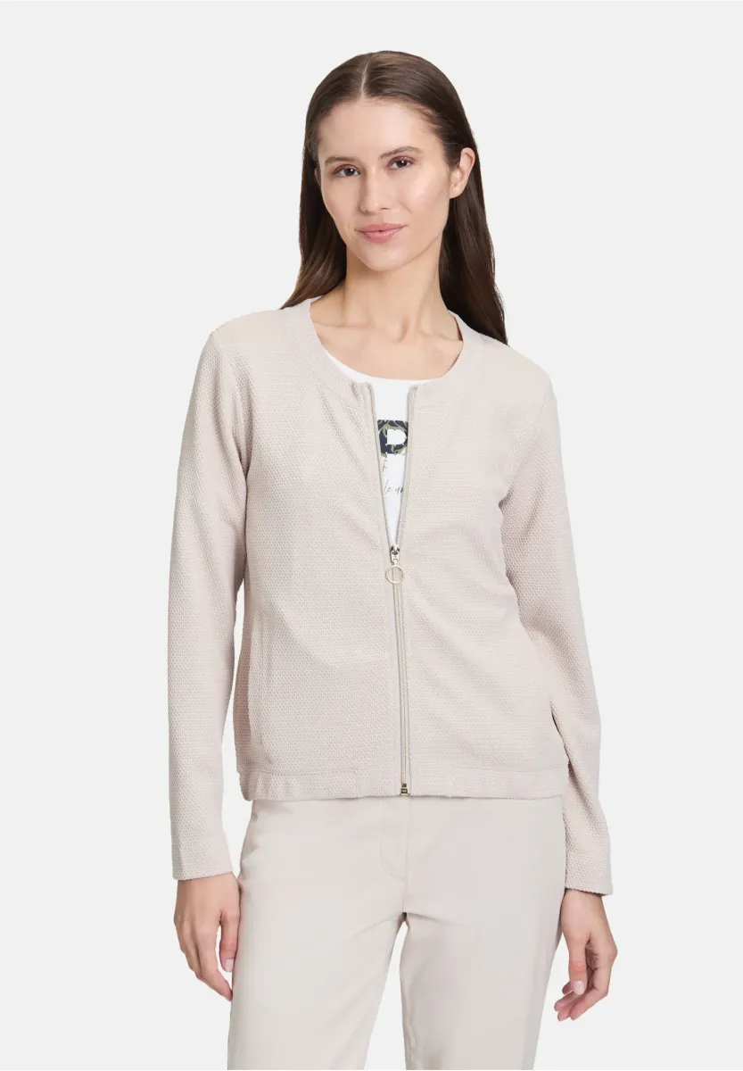MIT STRUKTUR - Leichte Jacke - beige
