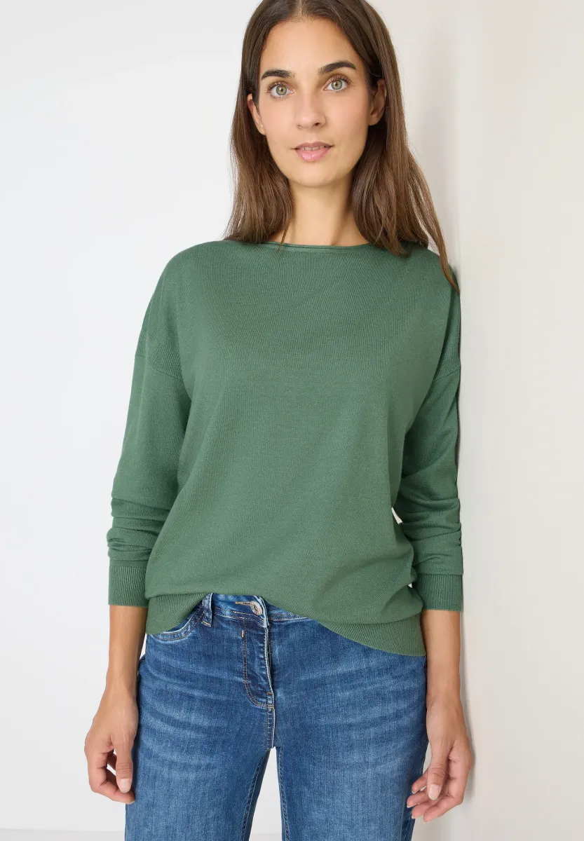 MIT STRUKTURDETAIL - Strickpullover - grün