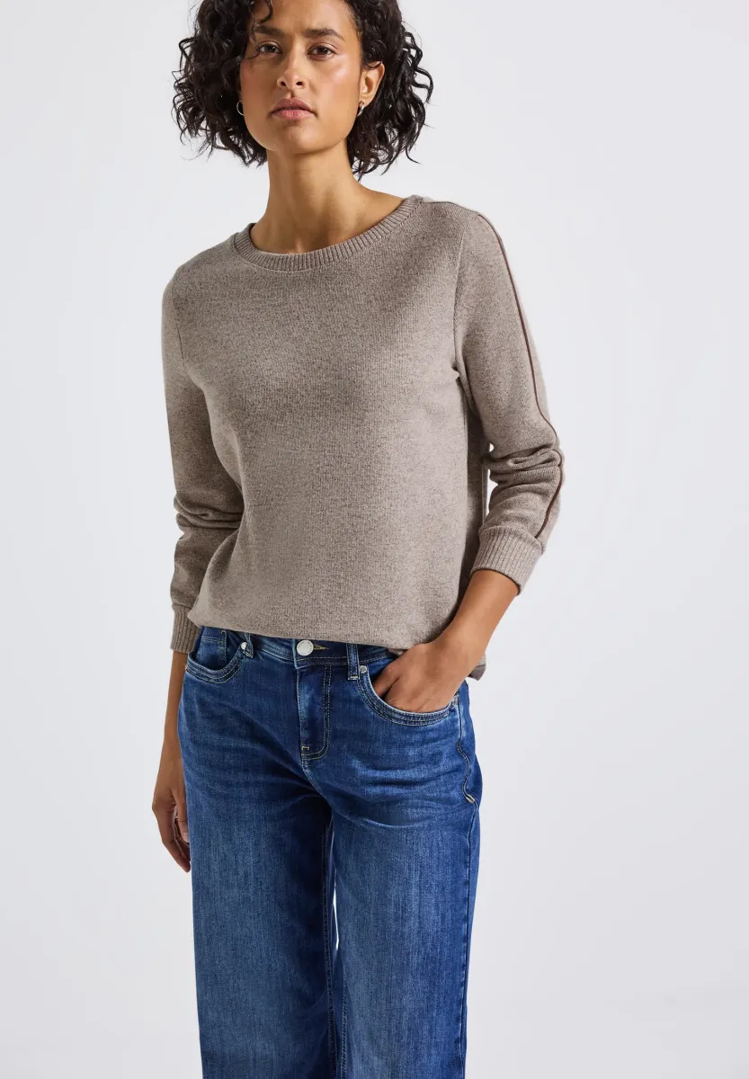 MIT TAPE DETAILS - Strickpullover - braun