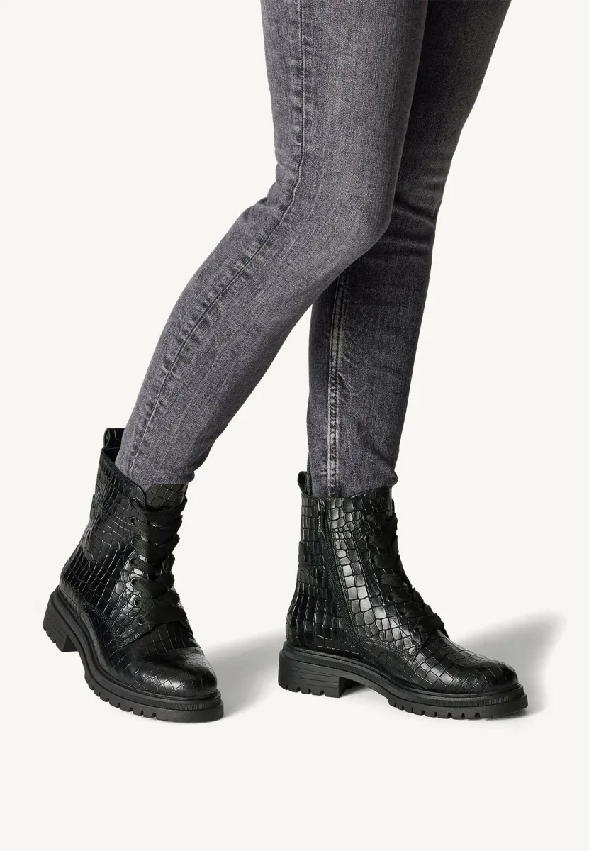 MIT TOUCH-IT REMOVABLE - Plateaustiefelette - black croco
