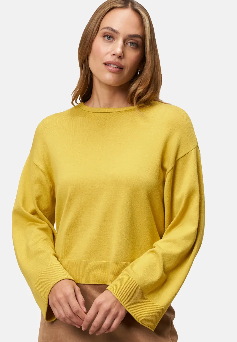 MIT TROMPETEN - Strickpullover - oil yellow