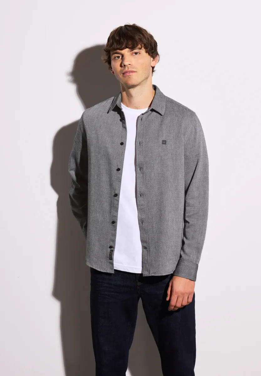 MIT TWO-TONE STRUKTUR - Hemd - schwarz