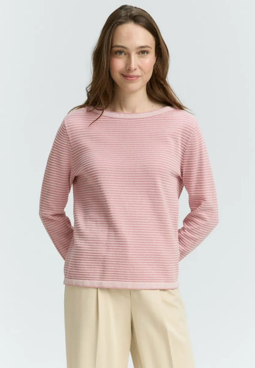 MIT U-BOOT-AUSSCHNITT - Strickpullover - rose bubble knit stripe