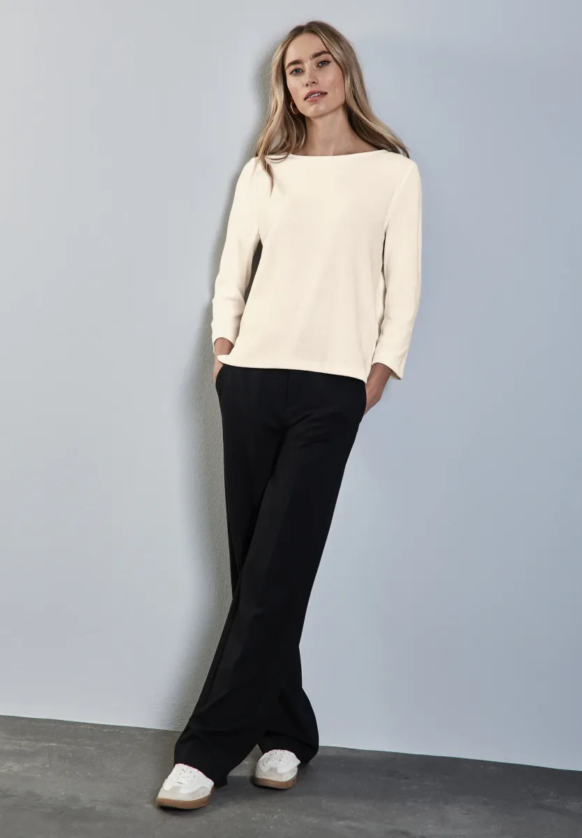 MIT U-BOOT-AUSSCHNITT - Strickpullover - weiß