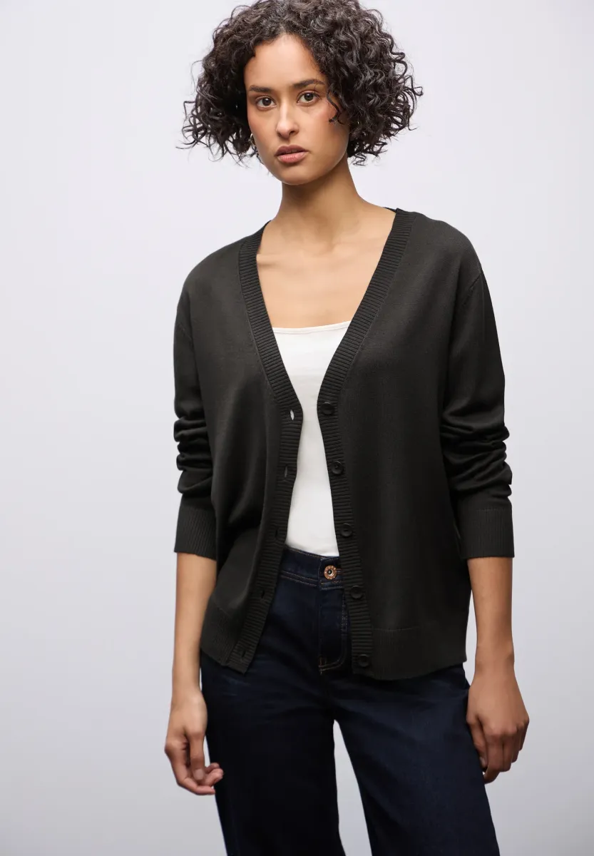 MIT V-AUSSCHNITT - Strickjacke - braun