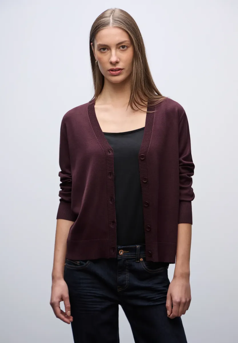 MIT V-AUSSCHNITT - Strickjacke - rot