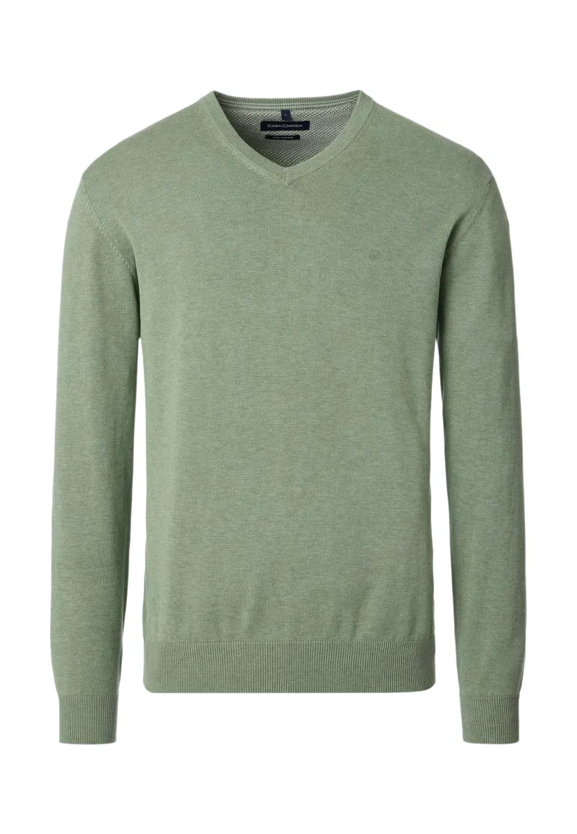 MIT V-AUSSCHNITT  - Strickpullover - hellgrün
