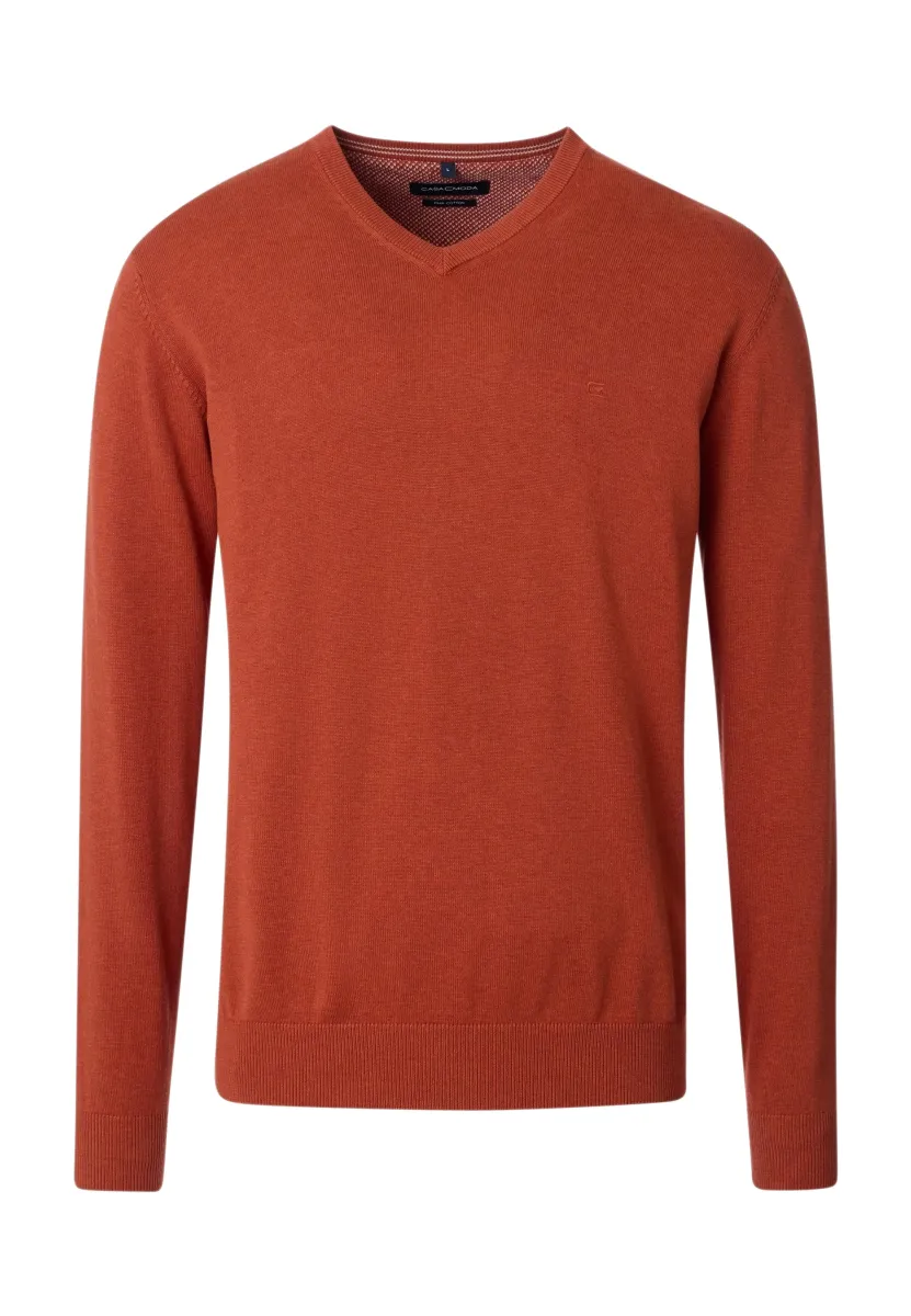 MIT V-AUSSCHNITT  - Strickpullover - orange