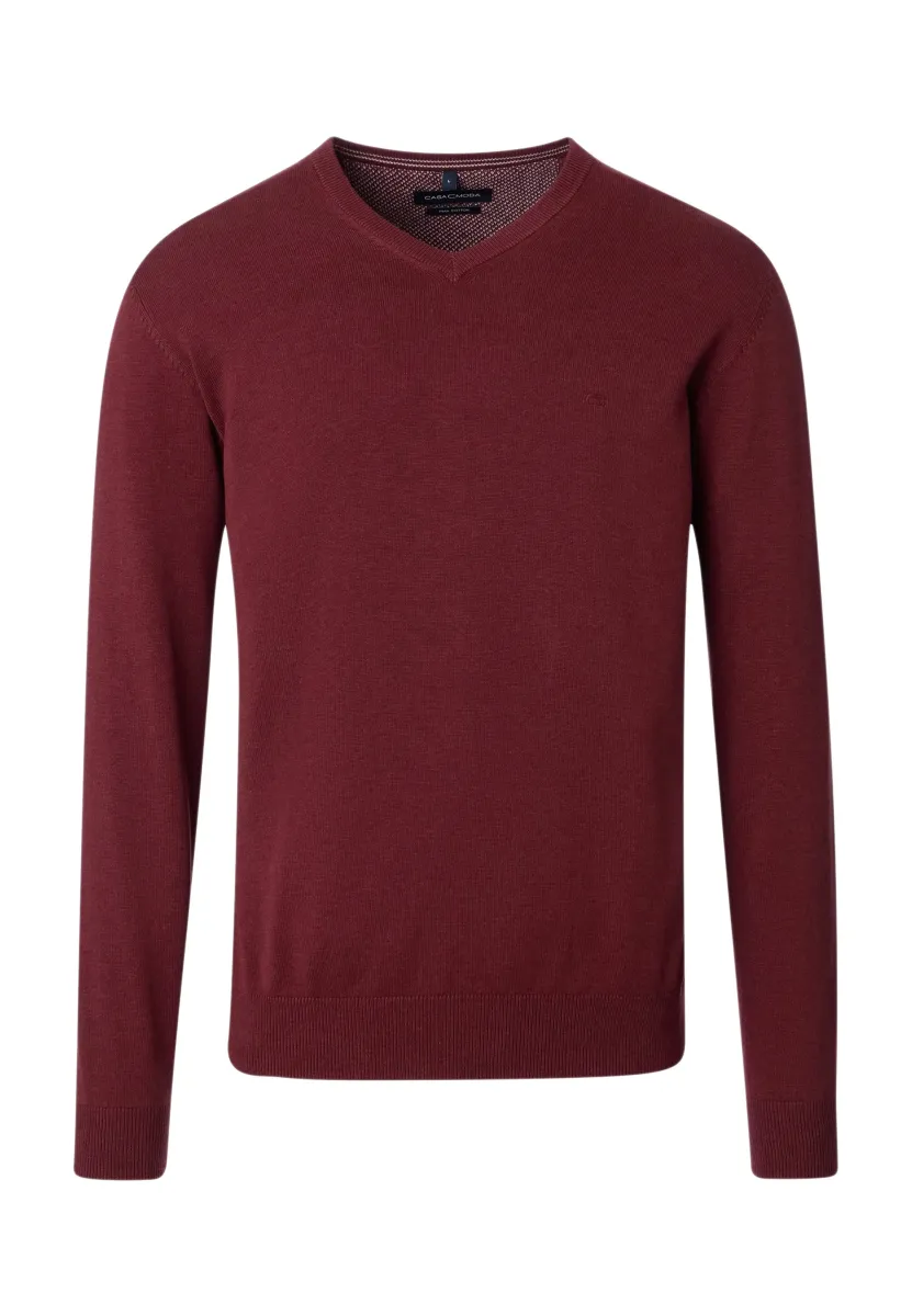MIT V-AUSSCHNITT  - Strickpullover - rot