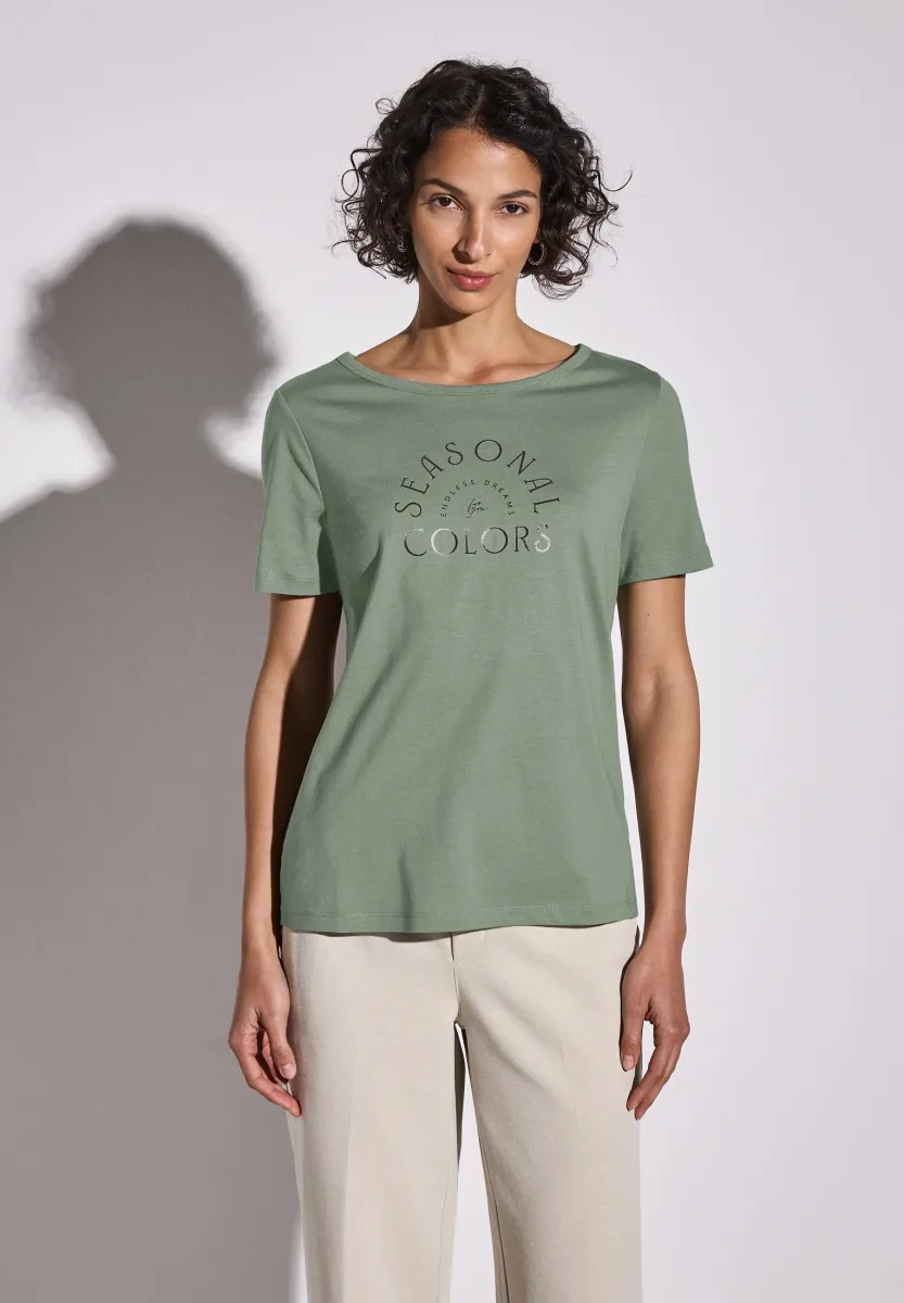 MIT WORDING - T-Shirt print - grün