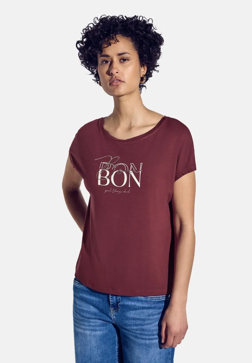 MIT WORDING - T-Shirt print - rot