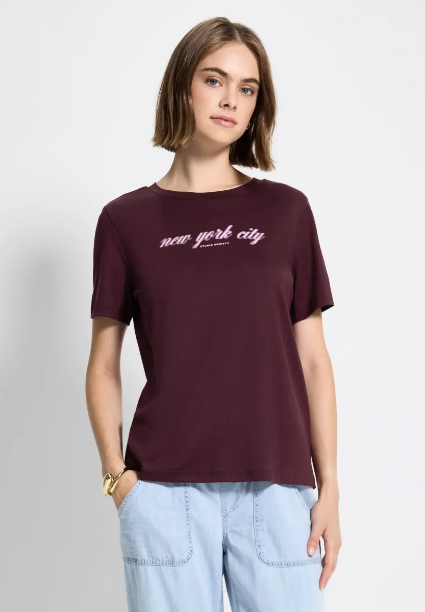 MIT WORDING - T-Shirt print - rot