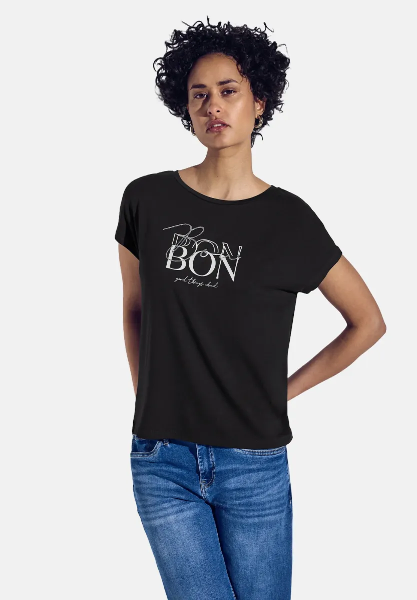 MIT WORDING - T-Shirt print - schwarz