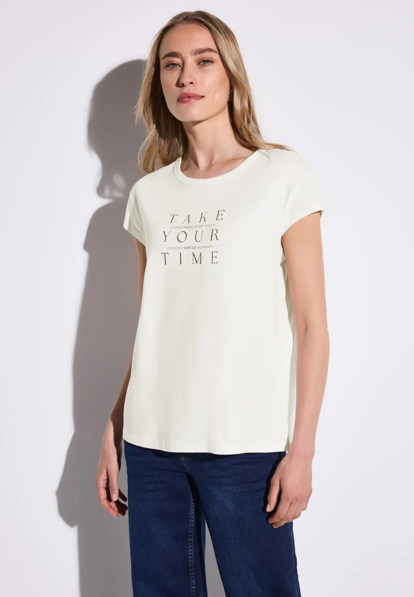 MIT WORDING - T-Shirt print - weiß